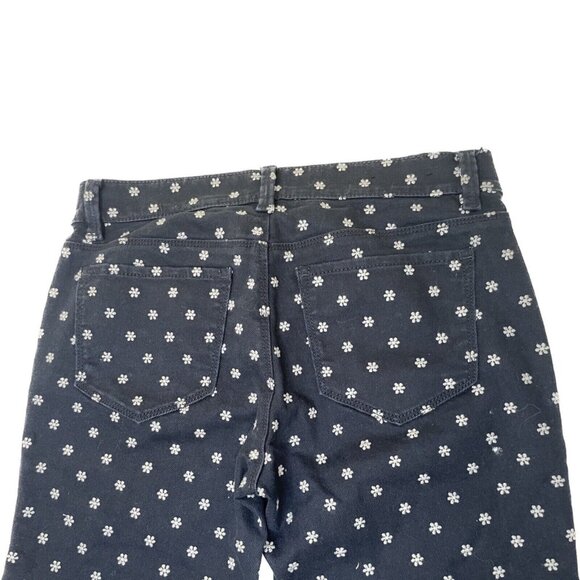 Ann Taylor Skinny Ankle Jeans 4 27x27 Navy Snowflake Print Modern Fit Stretch - Picture 9 of 9
